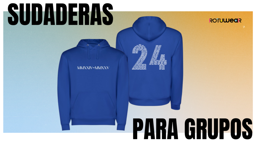 Sudaderas personalizadas para grupos en oferta especial de Rotuwear, ideales para equipos, eventos y promociones